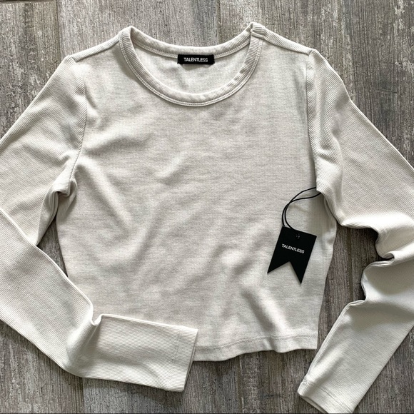 π₯π₯TALENTLESS - RIB SCOOP NECK LONG SLEEVE TOPπ₯π₯ - Picture 5 of 6